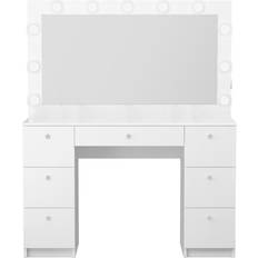 Vanity mirror with lights and desk Boahaus Freya Vanity White Dressing Table 15.4x46.4"