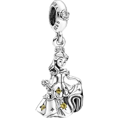 Pandora Disney Beauty And The Beast Dancing Belle Dangle Charm - Silver/Yellow/Transparent