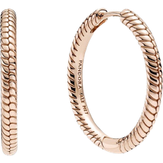 Pandora Roségoldauflage Ohrringe Pandora Moments Charm Hoop Earrings - Rose Gold