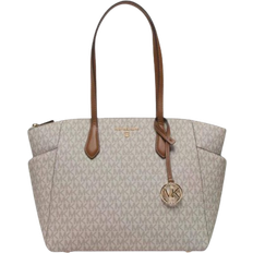 Michael Kors Marilyn Medium Logo Tote Bag - Vanilla/Acorn