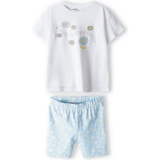 Otros Conjuntos Minoti Girl's Printed T-shirt & Cycle Short Set - Light Blue/White