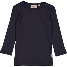 Wheat Long Sleeve Rib T-shirt - Midnight Blue