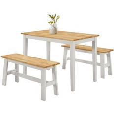 Wood Dining Sets 4D Concepts New York Natural/White Dining Set 26.8x44.9" 3