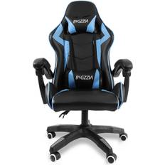 Bigzzia Gaming Chair with Adjustable Headrest and Lumbar Support - Black/Blue