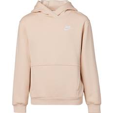 Nike Big Kid's Sportswear Club Fleece Pullover Hoodie - Sand Drift/White (FD3000-126)