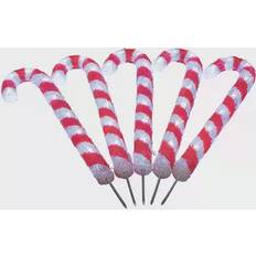 F Julelamper Konstsmide Candy Cane White/Red Julelampe 4cm 5stk