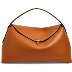 Bags Toteme T-Lock Leather Top-Handle Bag 105 TAN