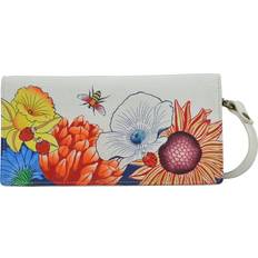 Anna by Anuschka Anna Anuschka Women s Hand-Painted Genuine Leather Wallet On A String Flap Magnetic Snap