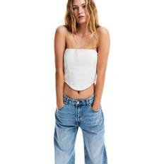 Dam - Turkosa Jeans H&M Dam Turkos Wide High Jeans