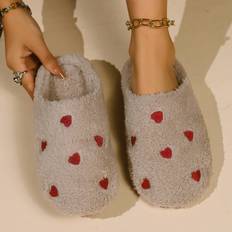 Beige Slippers Shein Heart-Shaped Indoor Slippers Soft Sole Light Comfortable - Khaki