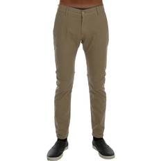 Daniele Alessandrini Beige Cotton Stretch Slim Fit Chinos