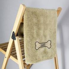 Freemans Personalised Bone Microfibre Pet Towel Cream