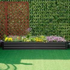 OutSunny Galvanised Raised Garden Bed Metal Planter Box