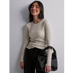 Selected Femme Stribet Langærmet T-shirt Grå