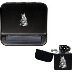 Lighters Knight Giant panda cigarette rolling machine and stormproof petrol lighter