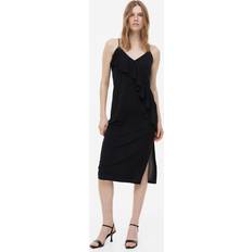 Black - Slip Dresses H&M Ladies Black Flounce-detail slip dress