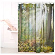 B180 x H180 cm Duschdraperier Relaxdays Duschvorhang wald badewannenvorhang anti-schimmel