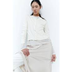 Korta ärmar Koftor H&M Dam Vit Finstickad kofta