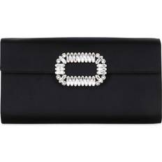 Satin Handväskor Roger Vivier Crystal Buckle Satin Envelope Clutch