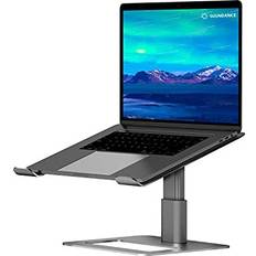 SOUNDANCE Adjustable Laptop Stand for Desk, Computer Stand, Ergonomic Laptop Riser Holder Compatible with 10 to 17.3 Inches Notebook PC Computer, Aluminum Grey