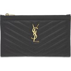 Black Clutches Saint Laurent Cassandra Quilted Leather Clutch Black 01