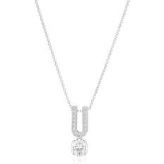 Silver Halsband Sif Jakobs Ellisse Carezza Uno med vita zirkoner Halsband