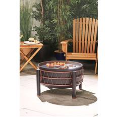 VonHaus 53Cm H 73Cm W Steel Outdoor Fire Pit