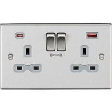 Accesorios Eléctricos Knightsbridge 13A 2G DP switched socket with dual USB charger A C FASTCHARGE