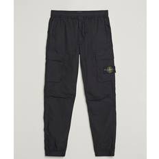 Stone Island Trousers Stone Island Mens Logo Badge Tapered Leg Stretch Cotton Cargo Trousers - Black