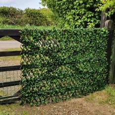 True Products Expanding Trellis Fence With Artificial Laurel Leaf