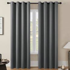 Shein 1pc Blackout Outdoor/Indoor Home Decor Polyester Fiber Curtain With Ring Grommet For Bedroom/Living Room/Balcony, Thermal Pure Color