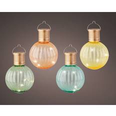 Hanging Solar Lights Set off 4 Pastel Coloured Garden Solar