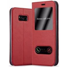 Fundas de teléfono móvil Cadorabo Funda Libro para Samsung Galaxy S8 PLUS en ROJO AZRAFaN Cubierta Proteccion con Cierre Magnetico, Funcion de Suporte y 2 Ventanas- Etui Case Cover Carcasa