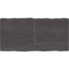 Møbler vidaXL Naturlig Kant Behandlet Træ Mørkebrun 120 x 60 x 2-6 cm