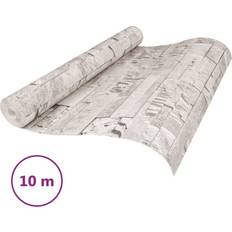 3d tapet vidaXL Tapet 3D stenlook gräddvit