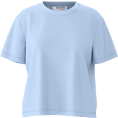 Selected Essential Boxy Tee - Cashmere Blue