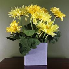 Yellow Decorative Items Leaf Potted Daisy Flowering Artificial Plant