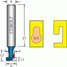 Cobolt Elverktygstillbehör Cobolt Cobolt T-Spårfräs D=95 d=64 L=32