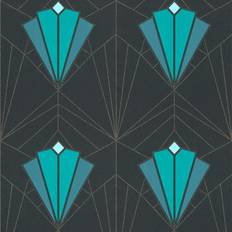 Debona Isadora Teal Gold Wallpaper Paste The Wall Glitter Textured Vinyl
