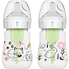 Dr. Brown's Anti-Colic Options Wide-Neck Baby Bottle, 5oz/150ml, 2-Pack Woodland Design