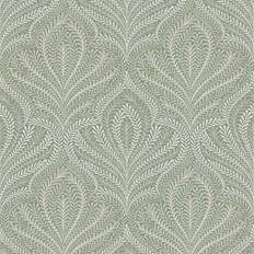 Wallpapers Grandeco Margot Filigree Metallic Damask Sage Green Wallpaper