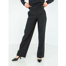 Selected Femme Bukser & Shorts Selected Femme Rita Mid Waist Wide Pant Sort 42/30