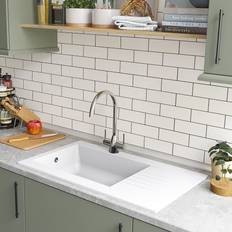 White Kitchen Sinks Essence Single White Composite Kitchen Sink Drainer