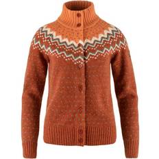 Orange Trøjer Fjällräven Dame Övik Knit Cardigan Orange AUTUMN LEAF-DESERT BRN/215-242 X-small