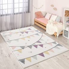 Børneværelse Carpet City Børnetæppe Vimpel Anime 9381 Creme 80 x 150 cm