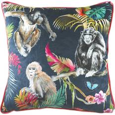 Velvet Pillows Evans Lichfield Evans Lichfield Jungle Monkey Cushion Cover Blue