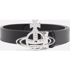 Natural - Women Accessories Vivienne Westwood Orb Leather Belt Black