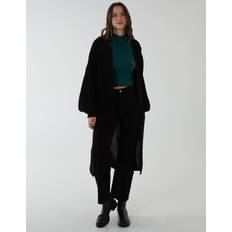 XS Cardigans Blue Vanilla Womens Edge to Knitted Long Cardigan Black