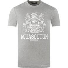 Aquascutum Bold London Aldis Brand Logo Grey T-Shirt