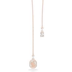 Swarovski Signum Y necklace, Swan, White, Rose gold-tone plated